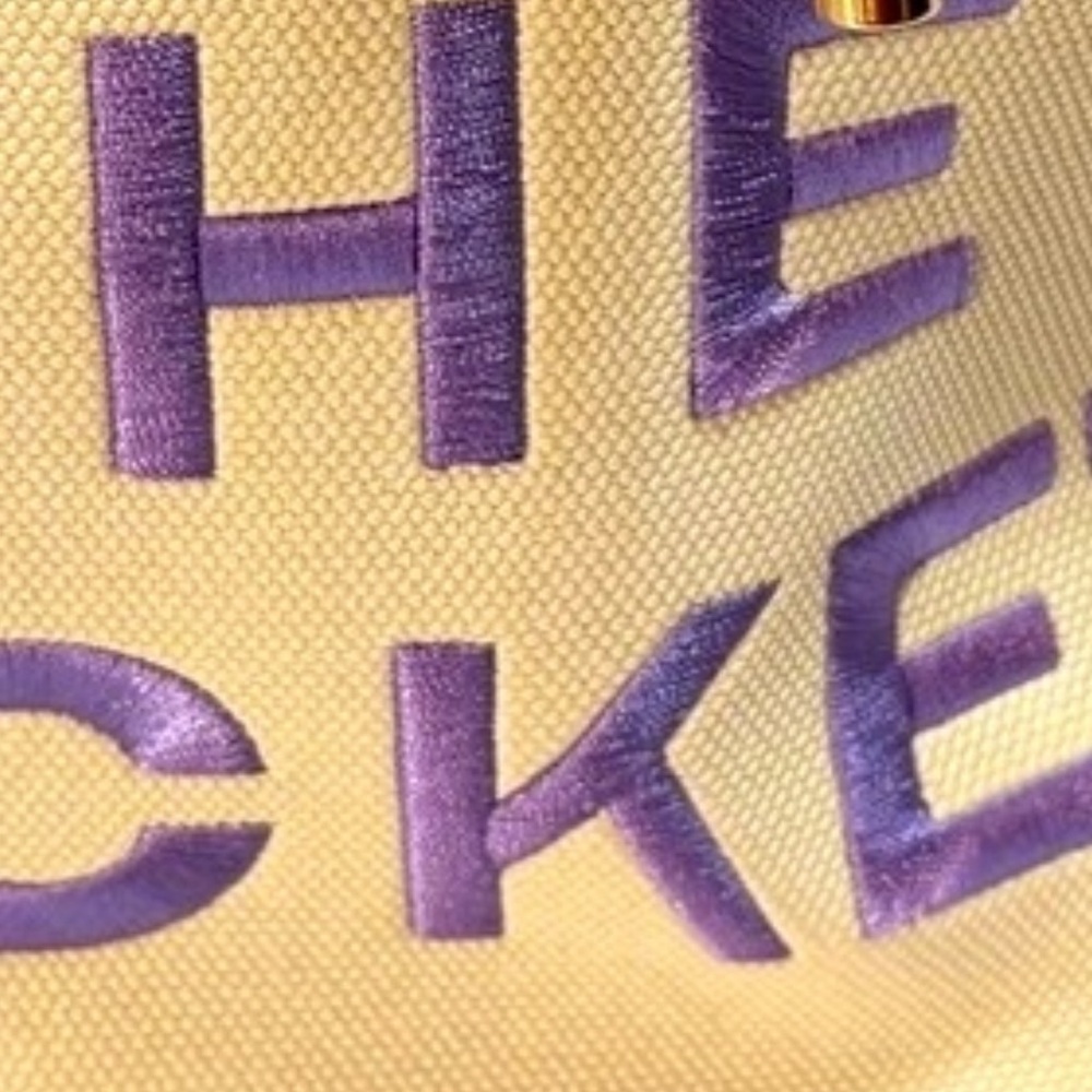 NEW-FULL SIZE Bucket Bag-Embroidered Purple & Cream w/crossbody strap & WALLET!! - Picture 3 of 5